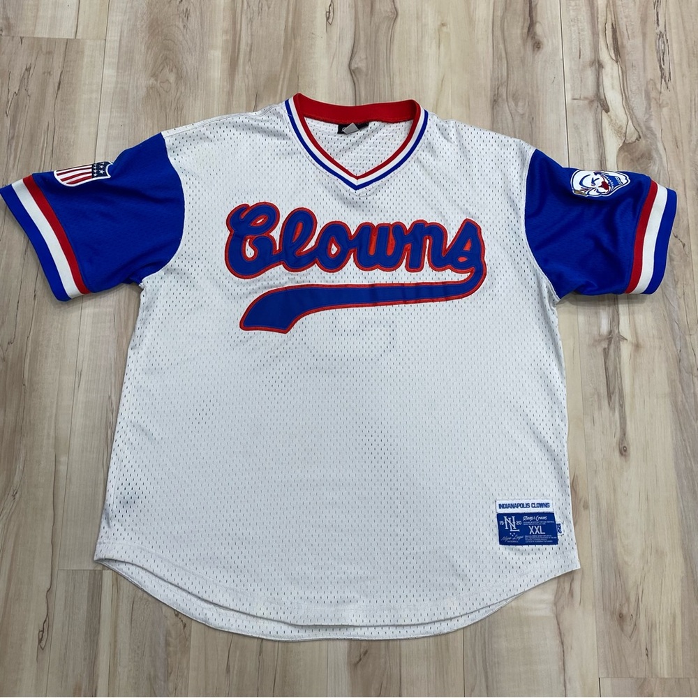 Negro League Indianapolis Clowns Mesh V-Neck Baseball Jersey size XXL